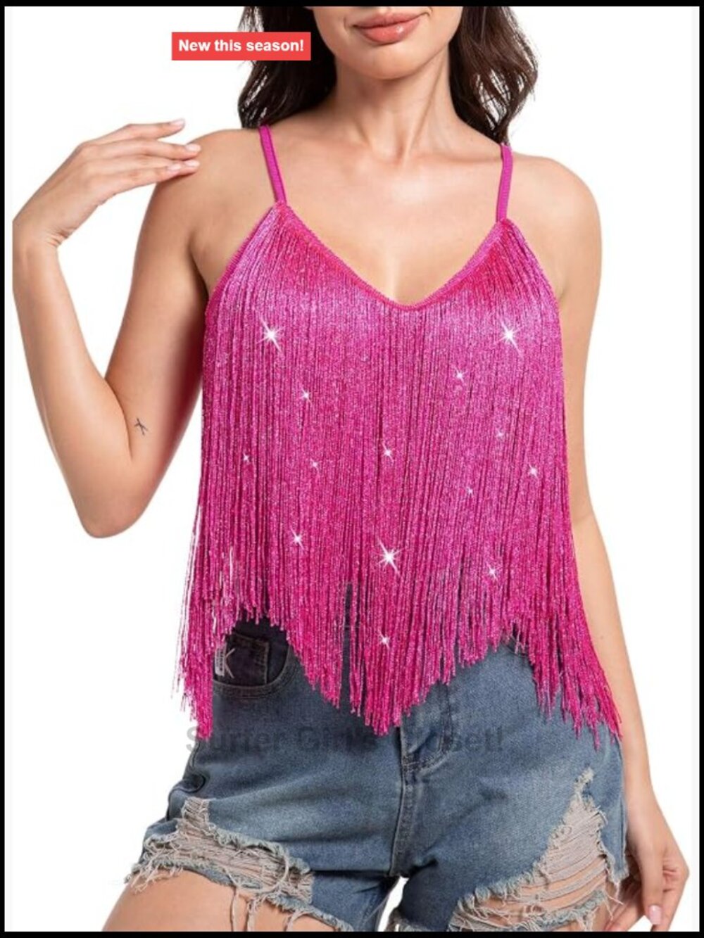Women's Fringe Tank Top Country Concert Outfit Cowgirl Cami